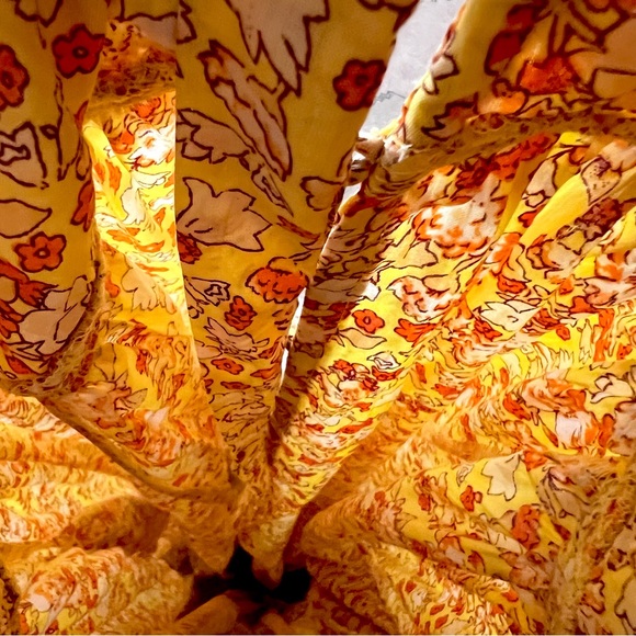 Free People Molly Jo Floral MIDI Dress — Golden Combo (XS) - Picture 10 of 13